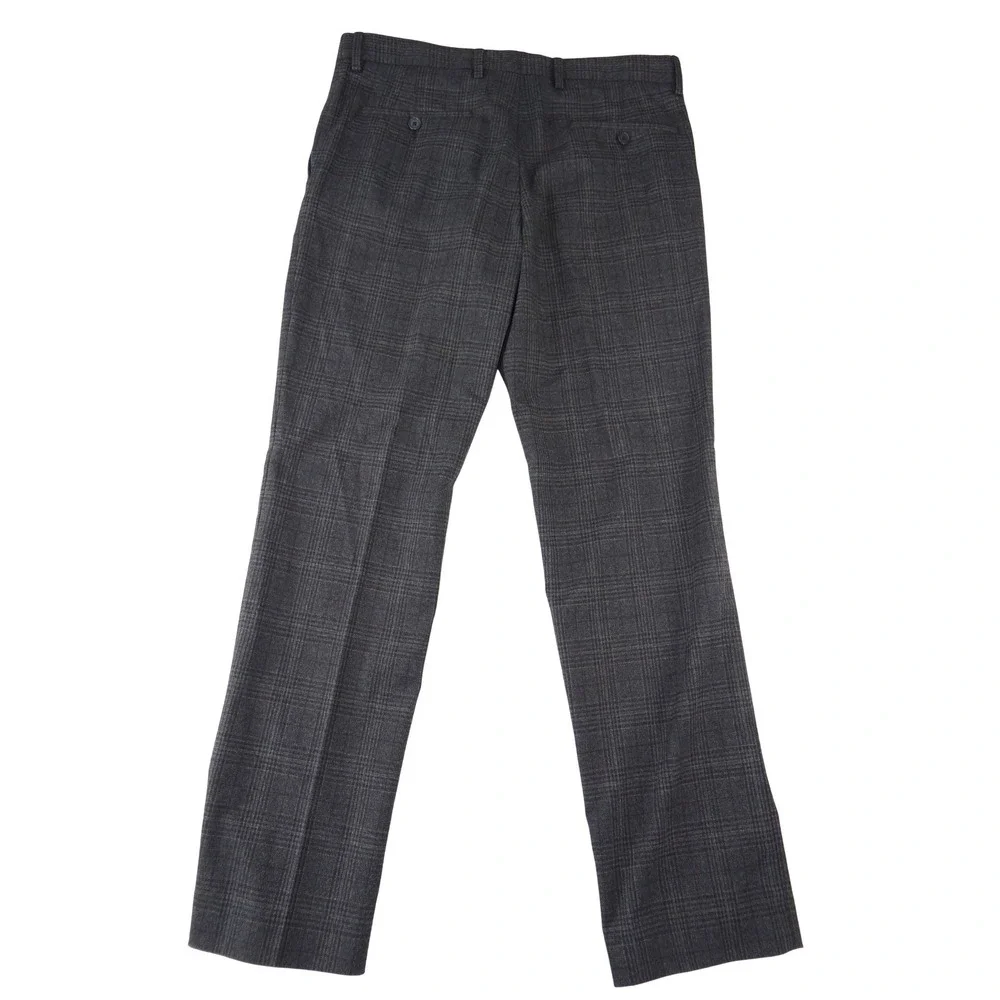 Murano Alex‎ Fit Mens 32x30 Charcoal Gray Glen Plaid Check Dress Pants Trousers